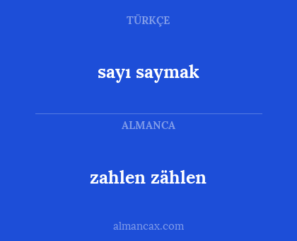 sayı saymak - zahlen zählen