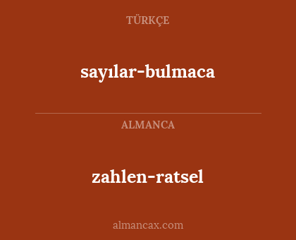 zahlen-ratsel - sayılar-bulmaca