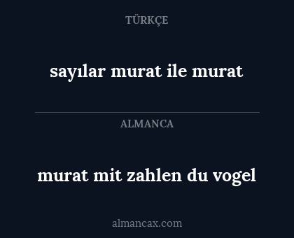 murat mit zahlen du vogel - sayılar murat ile murat