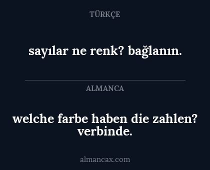 welche farbe haben die zahlen? verbinde. - sayılar ne renk? bağlanın.