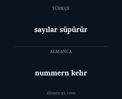 sayılar süpürür - nummern kehr