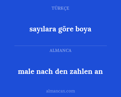 sayılara göre boya - male nach den zahlen an