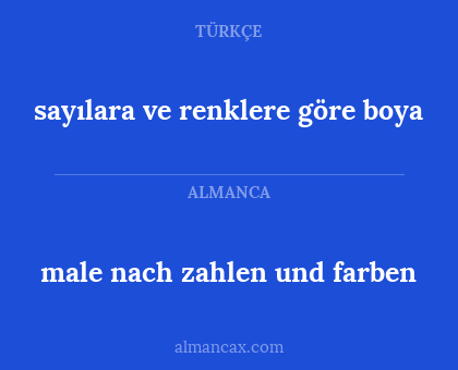 male nach zahlen und farben - sayılara ve renklere göre boya