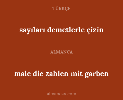 sayıları demetlerle çizin - male die zahlen mit garben