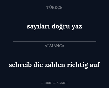sayıları doğru yaz - schreib die zahlen richtig auf