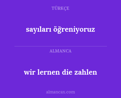 sayıları öğreniyoruz - wir lernen die zahlen