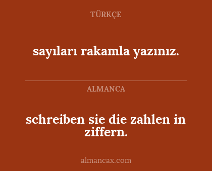 sayıları rakamla yazınız. - schreiben sie die zahlen in ziffern.