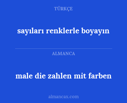male die zahlen mit farben - sayıları renklerle boyayın