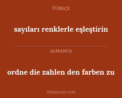 sayıları renklerle eşleştirin - ordne die zahlen den farben zu