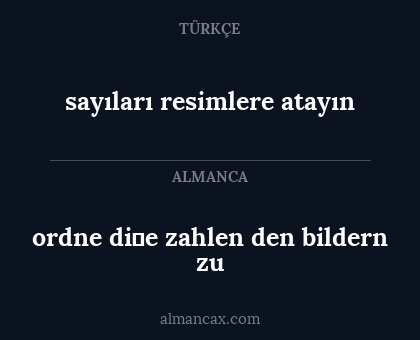 ordne di̇e zahlen den bildern zu - sayıları resimlere atayın