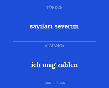 sayıları severim - ich mag zahlen