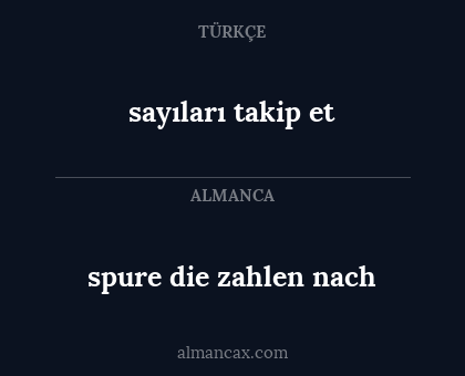 sayıları takip et - spure die zahlen nach