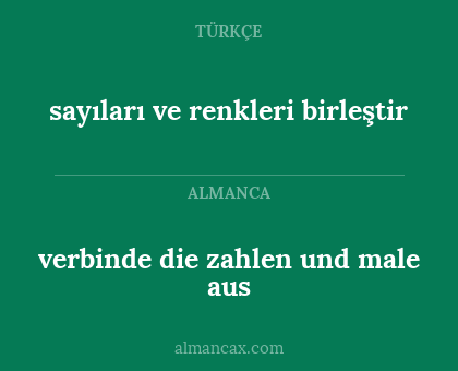 sayıları ve renkleri birleştir - verbinde die zahlen und male aus