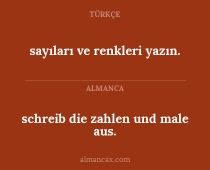 schreib die zahlen und male aus. - sayıları ve renkleri yazın.