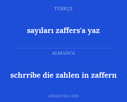 sayıları zaffers'a yaz - schrribe die zahlen in zaffern
