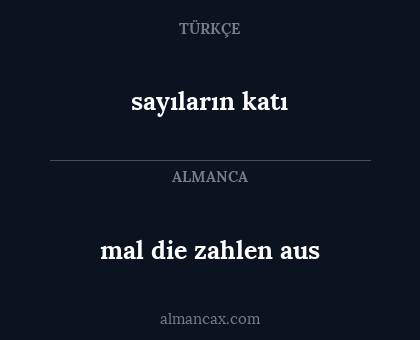 sayıların katı - mal die zahlen aus