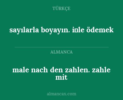 sayılarla boyayın. i̇le ödemek - male nach den zahlen. zahle mit