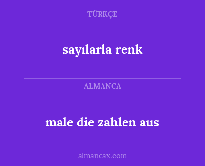 sayılarla renk - male die zahlen aus