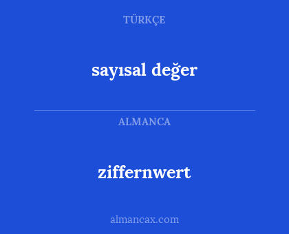 ziffernwert - sayısal değer