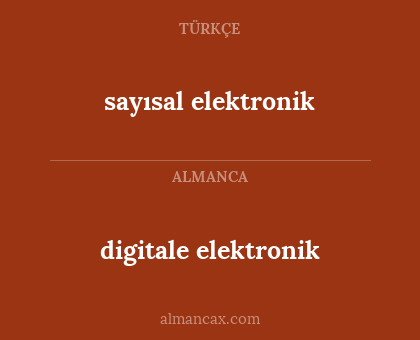 digitale elektronik - sayısal elektronik