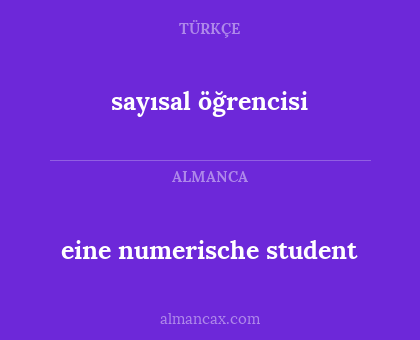 eine numerische student - sayısal öğrencisi