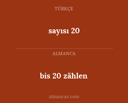 bis 20 zählen - sayısı 20