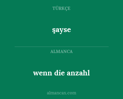 şayse - wenn die anzahl