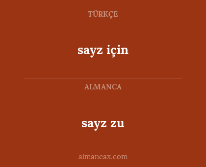 sayz zu - sayz için