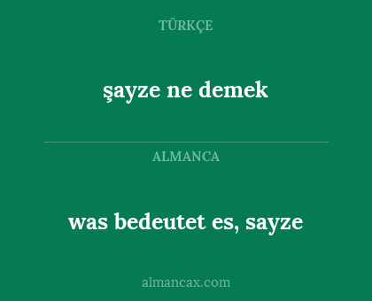 şayze ne demek - was bedeutet es, sayze