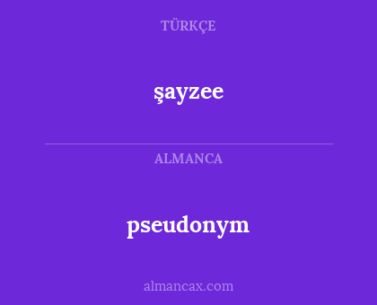 şayzee - pseudonym