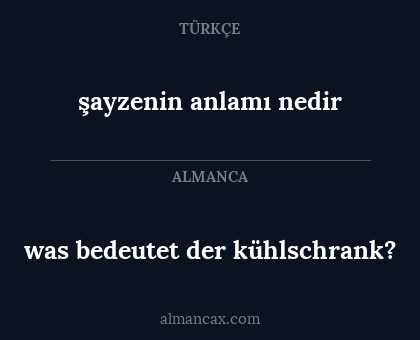 was bedeutet der kühlschrank? - şayzenin anlamı nedir
