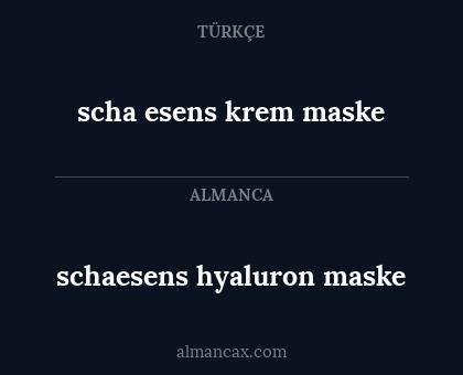 schaesens hyaluron maske - scha esens krem maske