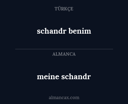 schandr benim - meine schandr