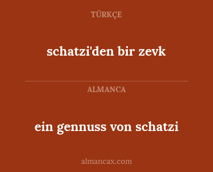 schatzi'den bir zevk - ein gennuss von schatzi