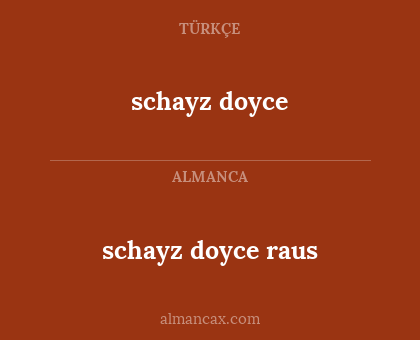 schayz doyce - schayz doyce raus