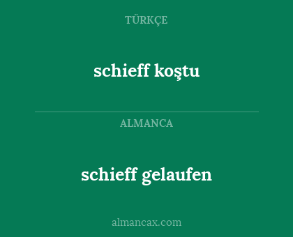 schieff koştu - schieff gelaufen