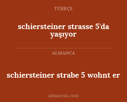 schiersteiner strabe 5 wohnt er - schiersteiner strasse 5'da yaşıyor