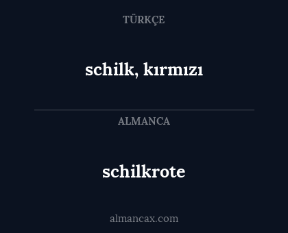 schilkrote - schilk, kırmızı