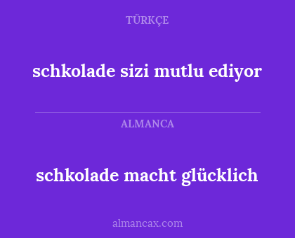schkolade sizi mutlu ediyor - schkolade macht glücklich