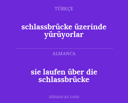 sie laufen über die schlassbrücke - schlassbrücke üzerinde yürüyorlar