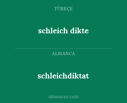 schleich dikte - schleichdiktat