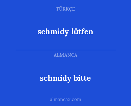 schmidy bitte - schmidy lütfen