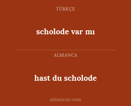 scholode var mı - hast du scholode