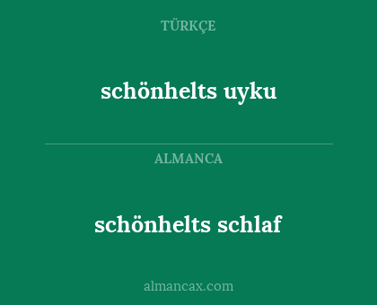 schönhelts schlaf - schönhelts uyku
