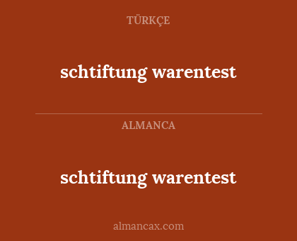 schtiftung warentest - schtiftung warentest
