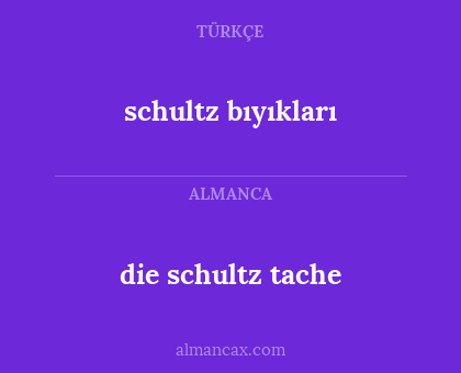 schultz bıyıkları - die schultz tache