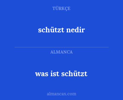schützt nedir - was ist schützt