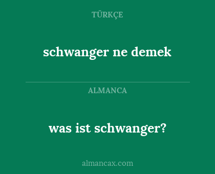 was ist schwanger? - schwanger ne demek