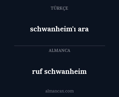 schwanheim'ı ara - ruf schwanheim