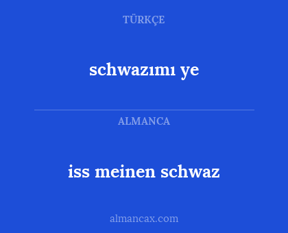 schwazımı ye - iss meinen schwaz